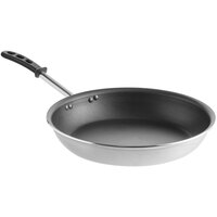 Vollrath 67614 Wear-Ever 14 inch Aluminum Non-Stick Fry Pan with SteelCoat x3 Coating and Black TriVent Silicone Handle