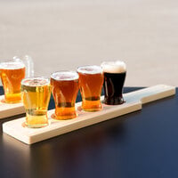 Libbey Mini Pub Tasting Glasses with 18 inch Natural Flight Paddle