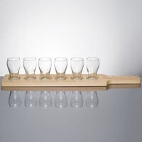 Libbey Mini Pub Tasting Glasses with 24 inch Natural Flight Paddle