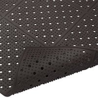 Cactus Mat 1640R-C364 REVERS-a-MAT 3' Wide Black Reversible Rubber Anti-Fatigue Safety Runner Mat - 3/8 inch Thick