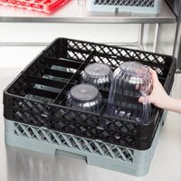 Noble Products 9-Compartment Gray Full-Size Glass Rack with 2 Black Extenders