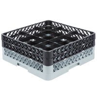 Noble Products 9-Compartment Gray Full-Size Glass Rack with 2 Black Extenders