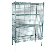 Regency NSF Stationary Green Wire Security Cage Kit - 24" x 48" x 74"