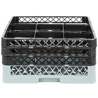 Noble Products 9-Compartment Gray Full-Size Glass Rack with 3 Black Extenders