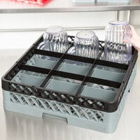 Noble Products 9-Compartment Gray Full-Size Glass Rack with 1 Black Extender