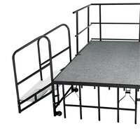 National Public Seating STP16 Stage Step with Guardrail for 16 inch High Stage