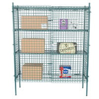 Regency NSF Stationary Green Wire Security Cage Kit - 18 inch x 60 inch x 74 inch