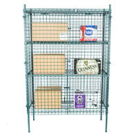 Regency NSF Stationary Green Wire Security Cage Kit - 18 inch x 48 inch x 74 inch