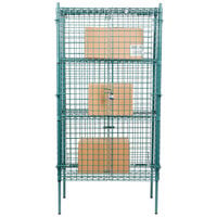 Regency NSF Stationary Green Wire Security Cage Kit - 18 inch x 36 inch x 74 inch