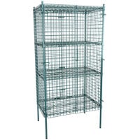 Regency NSF Stationary Green Wire Security Cage Kit - 24" x 36" x 74"