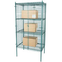 Regency NSF Stationary Green Wire Security Cage Kit - 24 inch x 36 inch x 74 inch