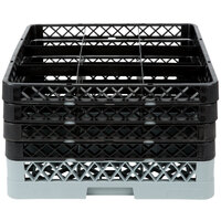 Noble Products 9-Compartment Gray Full-Size Glass Rack with 4 Black Extenders