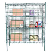 Regency NSF Stationary Green Wire Security Cage Kit - 24 inch x 60 inch x 74 inch
