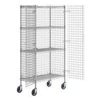 Regency NSF Mobile Chrome Wire Security Cage Kit - 18 inch x 36 inch x 69 inch