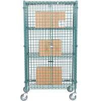 Regency NSF Mobile Green Wire Security Cage Kit - 18 inch x 36 inch x 69 inch