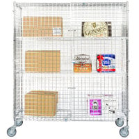 Regency NSF Mobile Chrome Wire Security Cage Kit - 18 inch x 60 inch x 69 inch