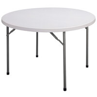 Correll Round Economy Folding Table, 48" Blow-Molded Plastic, Gray Granite