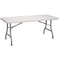 Correll Economy Folding Table, 30" x 72" Blow-Molded Plastic, Granite Gray
