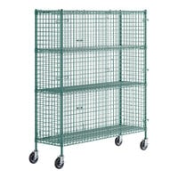 Regency NSF Mobile Green Wire Security Cage Kit - 18" x 60" x 69"