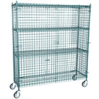 Regency NSF Mobile Green Wire Security Cage Kit - 18 inch x 60 inch x 69 inch