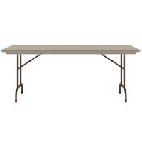 Correll Heavy-Duty Folding Table, 30 inch x 96 inch Blow-Molded Plastic, Mocha Granite