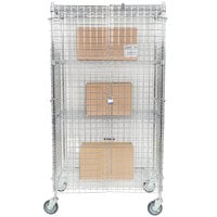 Regency NSF Mobile Chrome Wire Security Cage Kit - 24 inch x 36 inch x 69 inch