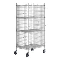 Regency NSF Mobile Chrome Wire Security Cage Kit - 24 inch x 36 inch x 69 inch