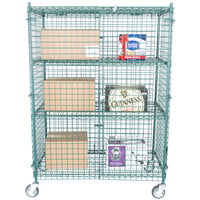 Regency NSF Mobile Green Wire Security Cage Kit - 24 inch x 48 inch x 69 inch