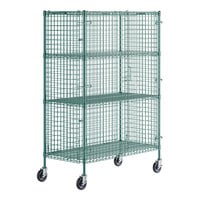 Regency 24 inch x 48 inch x 70 inch NSF Mobile Green Wire Security Cage Kit