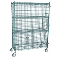Regency NSF Mobile Green Wire Security Cage Kit - 18" x 48" x 69"