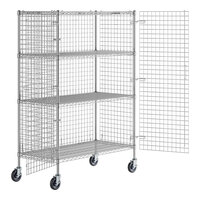 Regency 24 inch x 48 inch x 70 inch NSF Mobile Chrome Wire Security Cage Kit