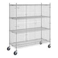 Regency NSF Mobile Chrome Wire Security Cage Kit - 24 inch x 60 inch x 69 inch