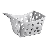 Tablecraft SCB 5 1/2" x 3 1/4" x 3" Stamped Circle Stainless Steel Side French Fry Basket