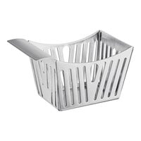 Tablecraft SPB 5 1/2" x 3 1/4" x 3" Stamped Pinstriped Stainless Steel Side French Fry Basket