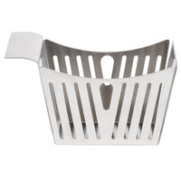 Tablecraft SPB 5 1/2 inch x 3 1/4 inch x 3 inch Stamped Pinstriped Stainless Steel Side French Fry Basket