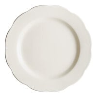 Acopa 10 3/4" Ivory (American White) Scalloped Edge Stoneware Plate - 12/Case