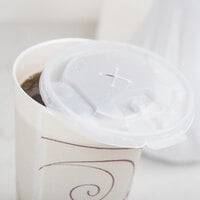 Solo LX2SBR-00100 Translucent Polystyrene Hot / Cold Cup Lid with Lift and Lock Tab and Straw Slot - 2000/Case