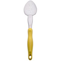 Vollrath 6414250 Jacob's Pride 14" Heavy-Duty Perforated Basting Spoon with Yellow Ergo Grip Handle