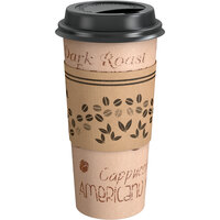 Choice 20 oz. Kraft Paper Hot Cup, Lid, and Sleeve Combo Kit - 50/Pack