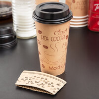 Choice 20 oz. Paper Hot Cup, Lid, and Sleeve Combo Kit - 25/Pack