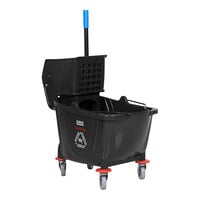 Lavex 35 Qt. Black Mop Bucket & Side Press Wringer Combo