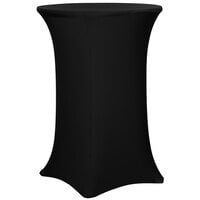 Snap Drape CN420CT3042014 Contour Cover 30 inch Round Black Bar Height 4 Feet Spandex Table Cover