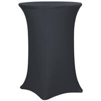 Snap Drape CN420CT3042512 Contour Cover 30" Round Charcoal Bar Height Spandex Table Cover
