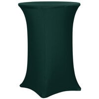 Snap Drape CN420CT3042543 Contour Cover 30" Round Hunter Green Bar Height Spandex Table Cover