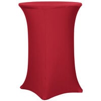 Snap Drape CN420CT3042811 Contour Cover 30 inch Round Crimson Bar Height Spandex Table Cover