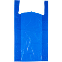 18 inch x 7 inch x 32 inch .75 Mil Blue Unprinted Heavy-Duty Plastic T-Shirt Bag - 400/Case