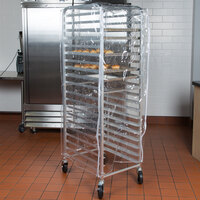 Regency 63 inch Clear 8 Mil Full-Size Plastic Bun Pan Rack Cover with 3 Zippers