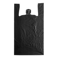 Choice 17" x 8" x 29" .71 Mil Black Heavy-Duty Unprinted Plastic T-Shirt Bag - 400/Case