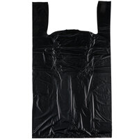 Choice 17" x 8" x 29" .71 Mil Black Heavy-Duty Unprinted Plastic T-Shirt Bag - 400/Case