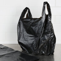 17 inch x 8 inch x 29 inch .71 Mil Black Unprinted Plastic T-Shirt Bag - 400/Case